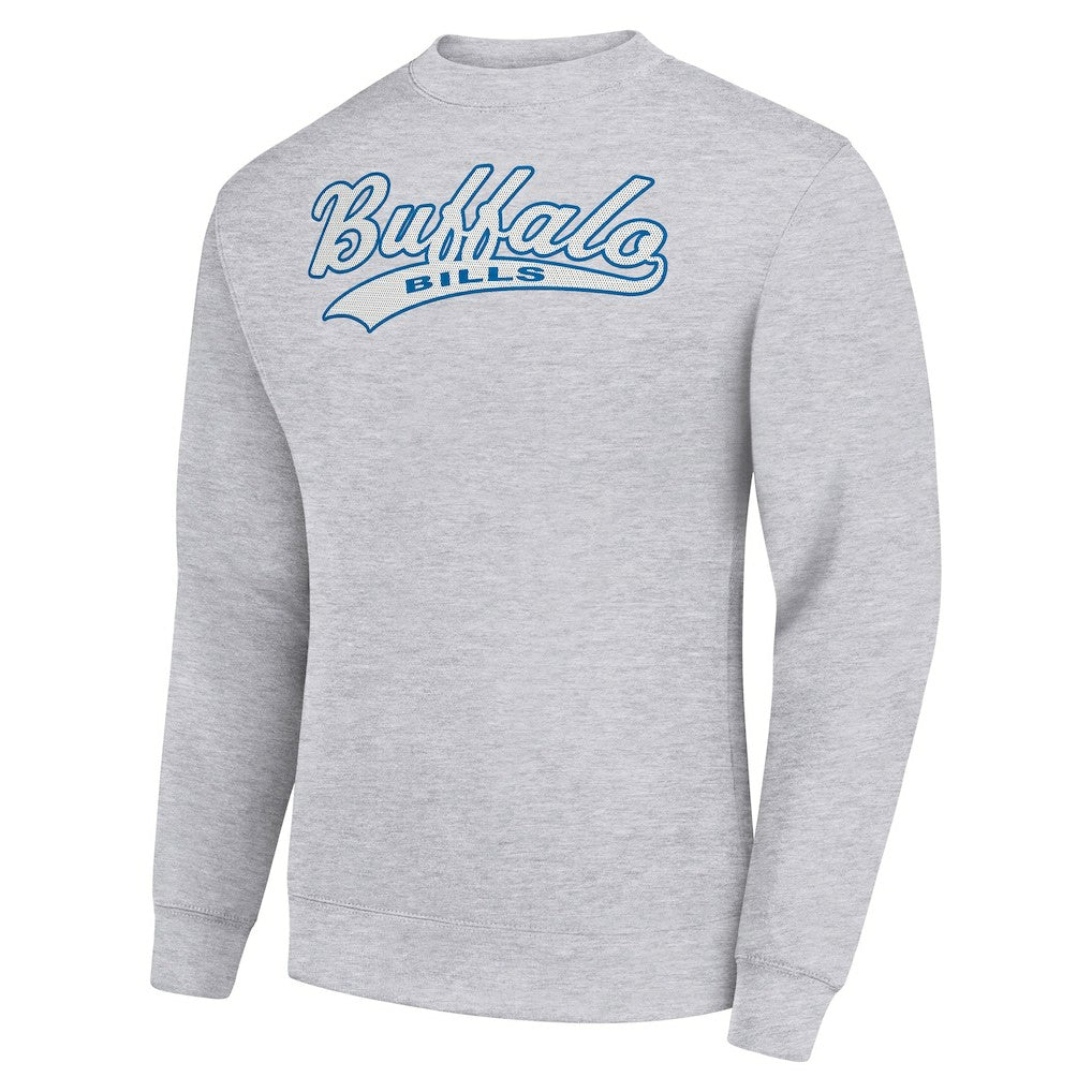 Buffalo Bills Starter Tailsweep Team Graphic Tri-Blend Fleece Pullover Sweatshirt Heather Gray | NFL
