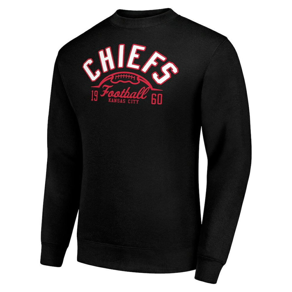 Kansas City Chiefs Starter Half Ball Team Graphic Tri-Blend Fleece Pullover Sweatshirt Black | NFL