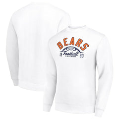 Chicago Bears Starter Half Ball Team Graphic Tri-Blend Fleece Pullover Sweatshirt White | NFL