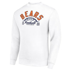 Chicago Bears Starter Half Ball Team Graphic Tri-Blend Fleece Pullover Sweatshirt White | NFL