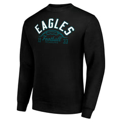 Philadelphia Eagles Starter Half Ball Team Graphic Tri-Blend Fleece Pullover Sweatshirt Black | NFL