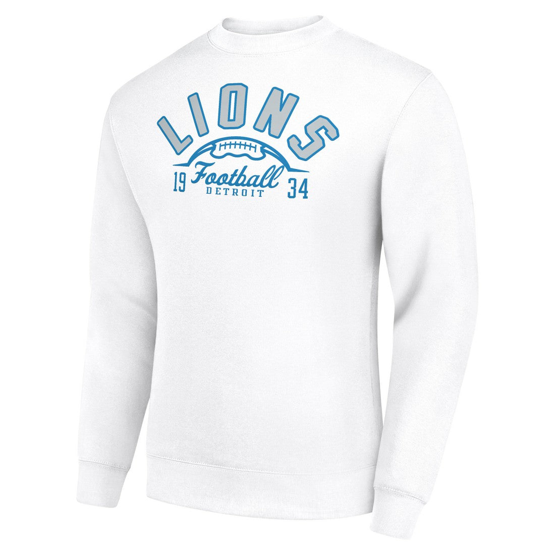 Detroit Lions Starter Half Ball Team Graphic Tri-Blend Fleece Pullover Sweatshirt White | NFL