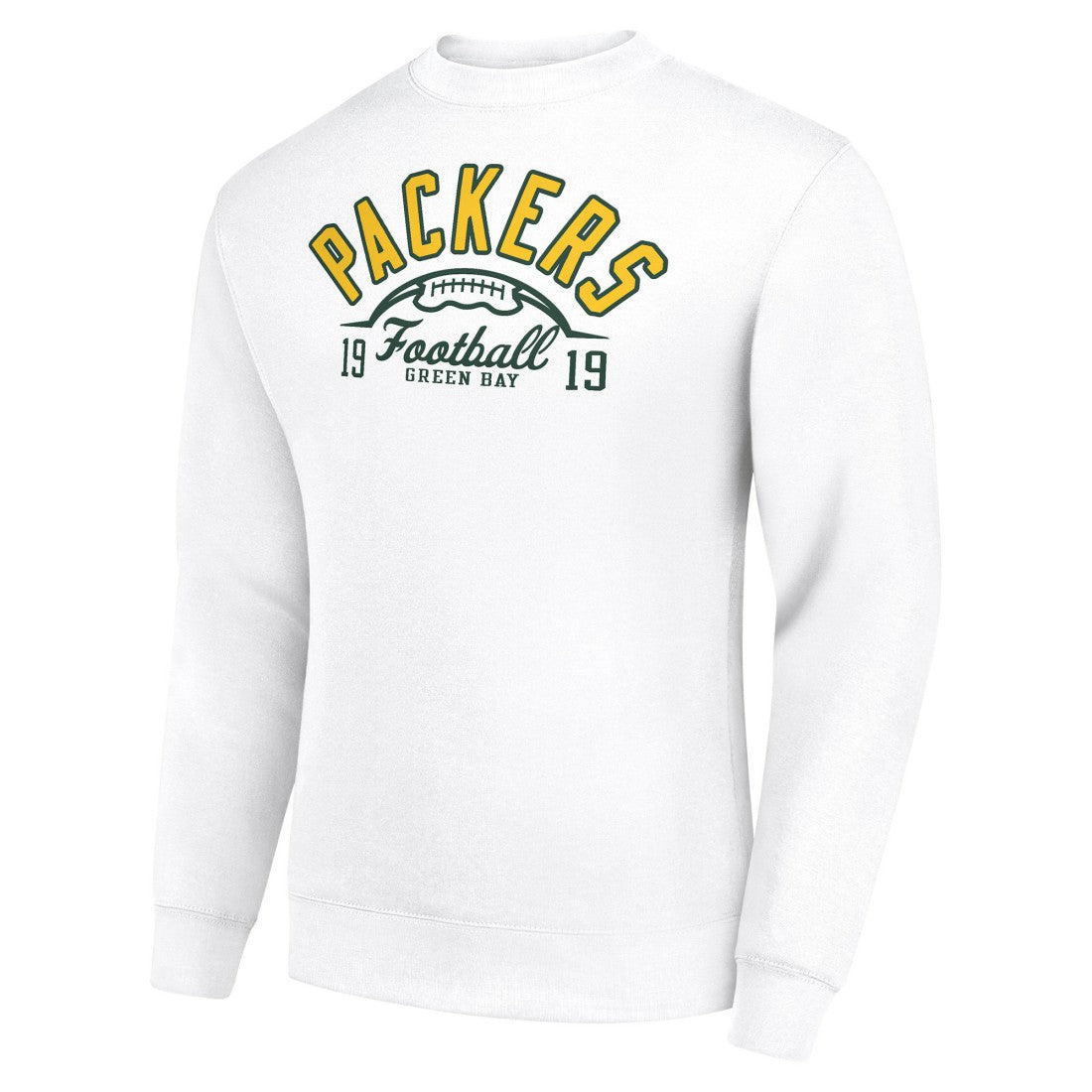 Green Bay Packers Starter Half Ball Team Graphic Tri-Blend Fleece Pullover Sweatshirt White | NFL