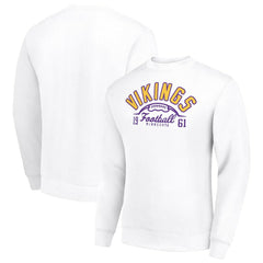 Minnesota Vikings Starter Half Ball Team Graphic Tri-Blend Fleece Pullover Sweatshirt White | NFL