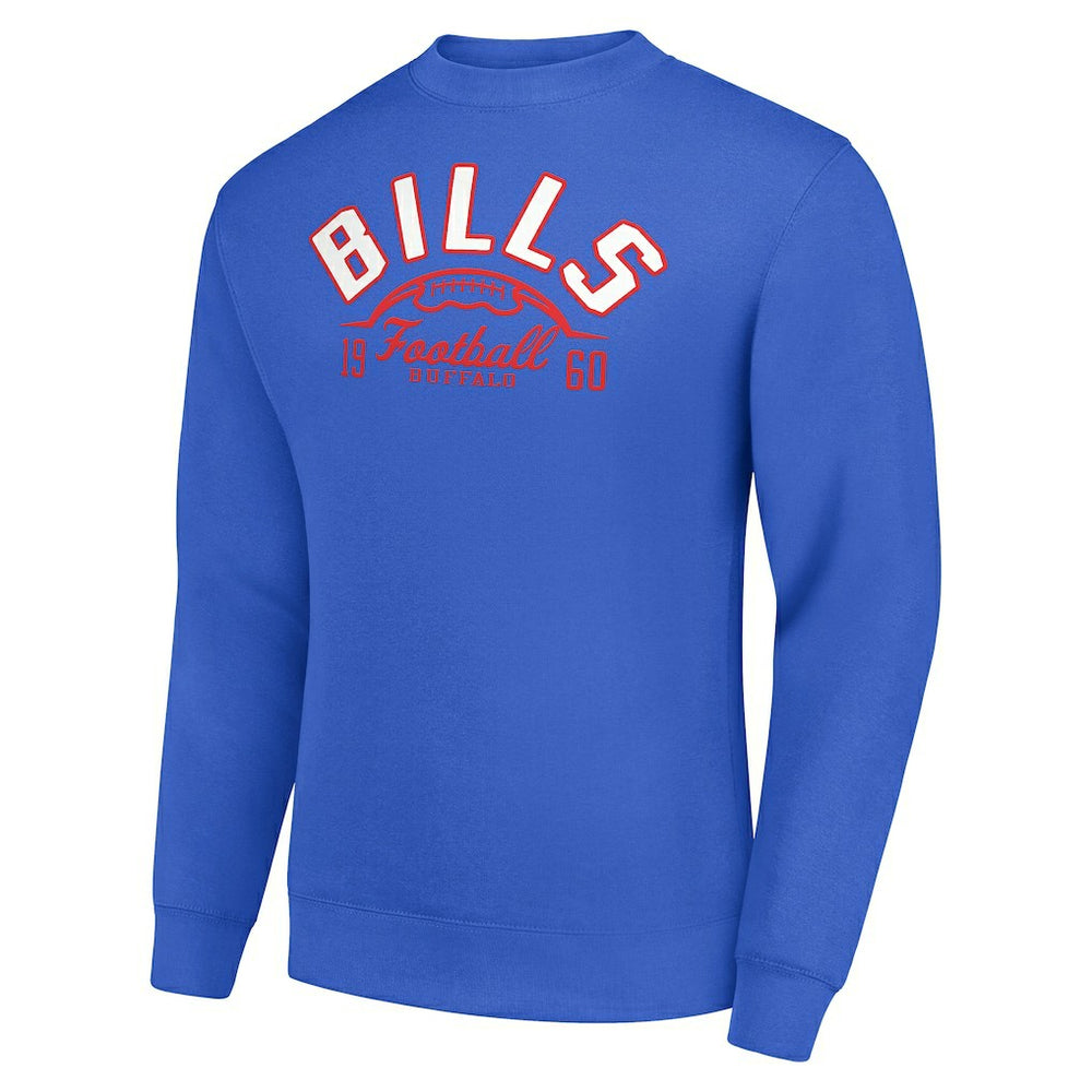 Buffalo Bills Starter Half Ball Team Graphic Tri-Blend Fleece Pullover Sweatshirt Royal | NFL