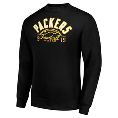 Green Bay Packers Starter Half Ball Team Graphic Tri-Blend Fleece Pullover Sweatshirt Black | NFL
