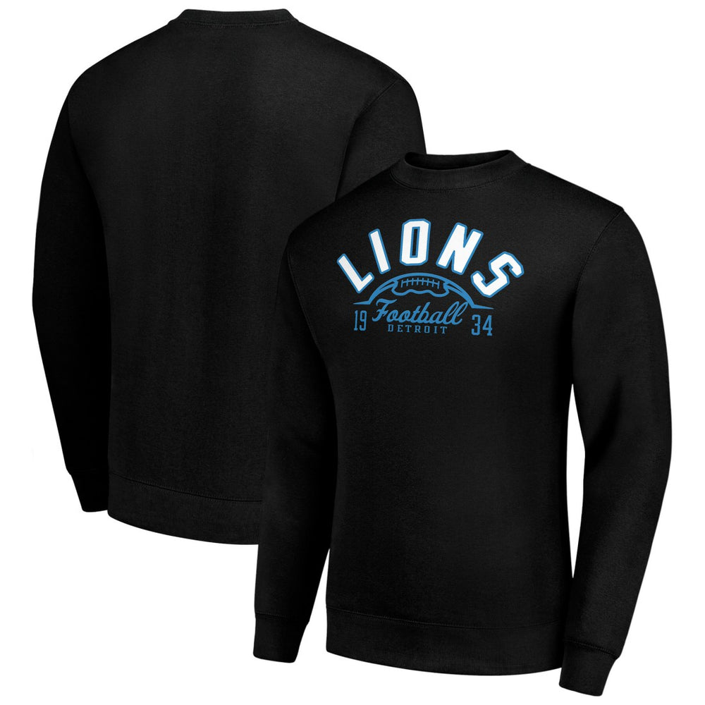 Detroit Lions Starter Half Ball Team Graphic Fleece Pullover Sweatshirt Black | NFL