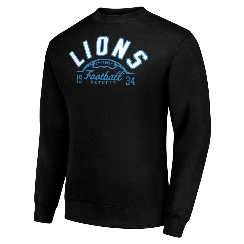 Detroit Lions Starter Half Ball Team Graphic Fleece Pullover Sweatshirt Black | NFL