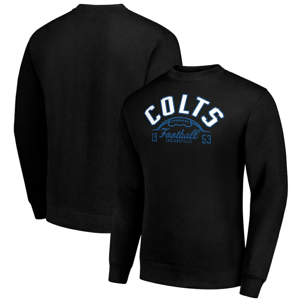 Indianapolis Colts Starter Half Ball Team Graphic Fleece Pullover Sweatshirt Black | NFL