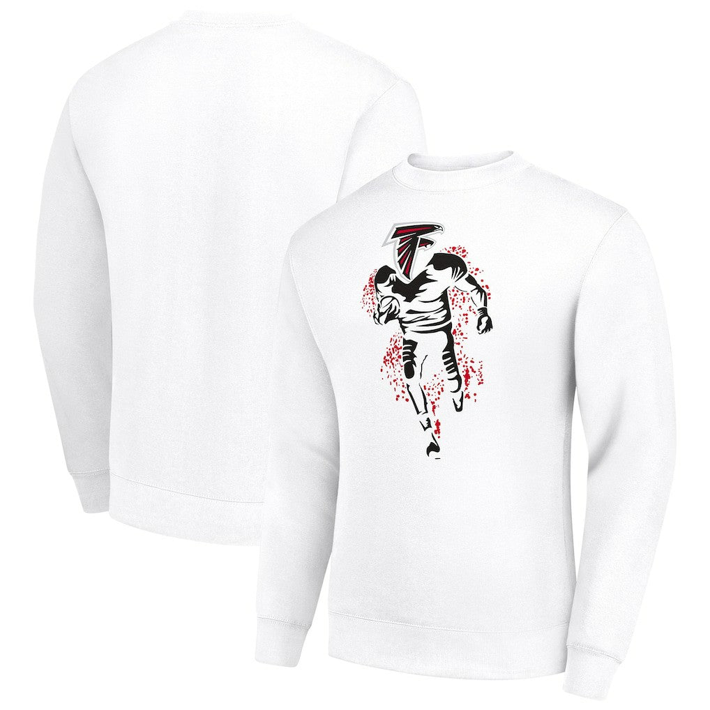Atlanta Falcons Starter Logoface Team Graphic Tri-Blend Fleece Pullover Sweatshirt White | NFL