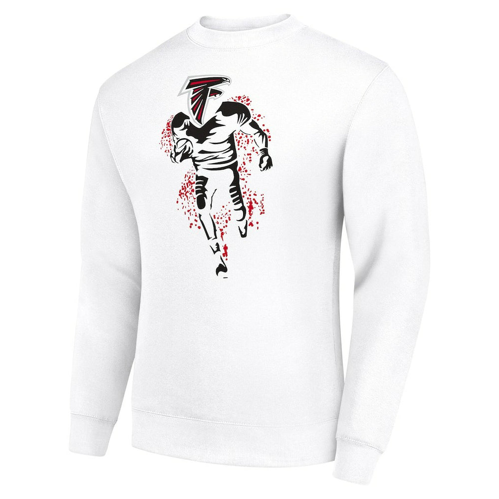 Atlanta Falcons Starter Logoface Team Graphic Tri-Blend Fleece Pullover Sweatshirt White | NFL