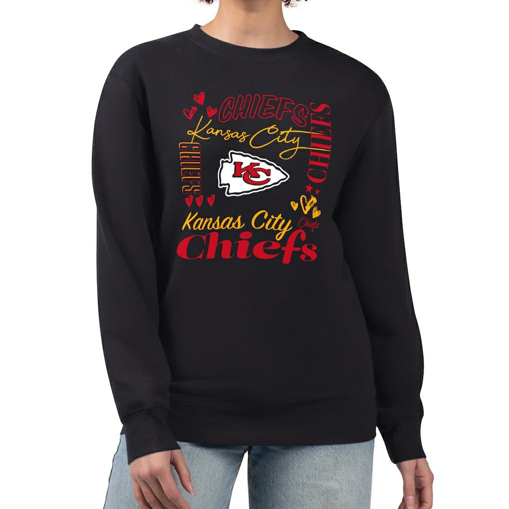 Kansas City Chiefs G-III 4Her by Carl Banks Women's Collage Graphic Fleece Pullover Sweatshirt Black | NFL