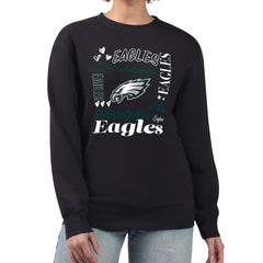 Philadelphia Eagles G-III 4Her by Carl Banks Women's Collage Graphic Fleece Pullover Sweatshirt Black | NFL