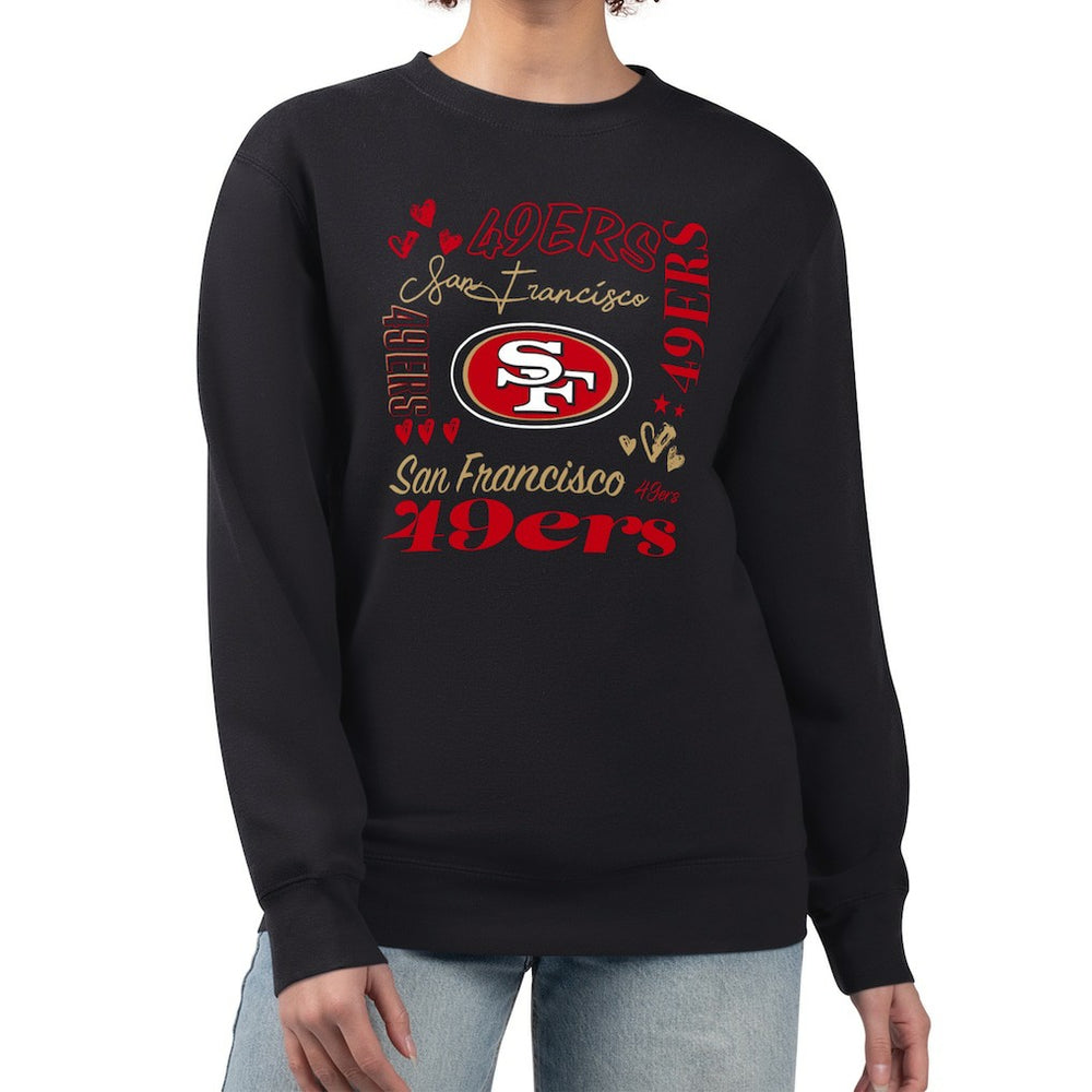 San Francisco 49ers G-III 4Her by Carl Banks Women's Collage Graphic Fleece Pullover Sweatshirt Black | NFL
