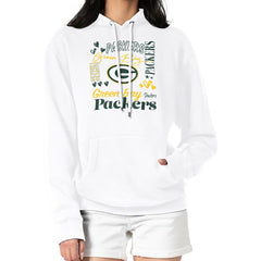 Green Bay Packers G-III 4Her by Carl Banks Women's Collage Graphic Fleece Pullover Hoodie White | NFL