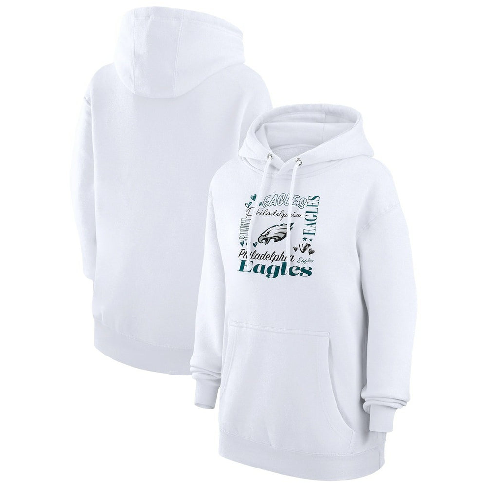 Philadelphia Eagles G-III 4Her by Carl Banks Women's Collage Graphic Fleece Pullover Hoodie White | NFL