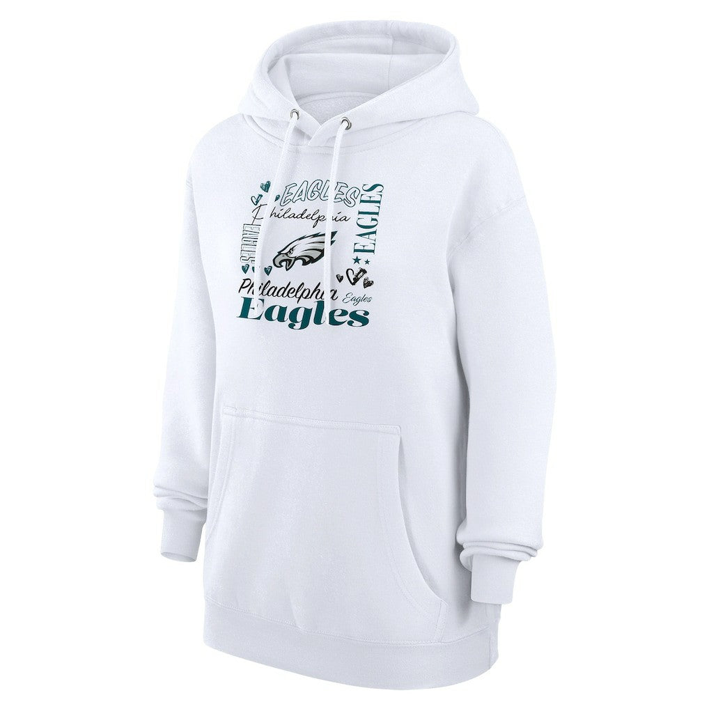 Philadelphia Eagles G-III 4Her by Carl Banks Women's Collage Graphic Fleece Pullover Hoodie White | NFL