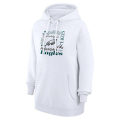 Philadelphia Eagles G-III 4Her by Carl Banks Women's Collage Graphic Fleece Pullover Hoodie White | NFL