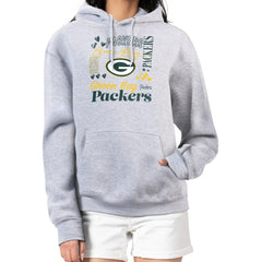 Green Bay Packers G-III 4Her by Carl Banks Women's Collage Graphic Fleece Pullover Hoodie Heather Gray | NFL