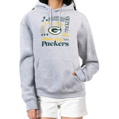 Green Bay Packers G-III 4Her by Carl Banks Women's Collage Graphic Fleece Pullover Hoodie Heather Gray | NFL