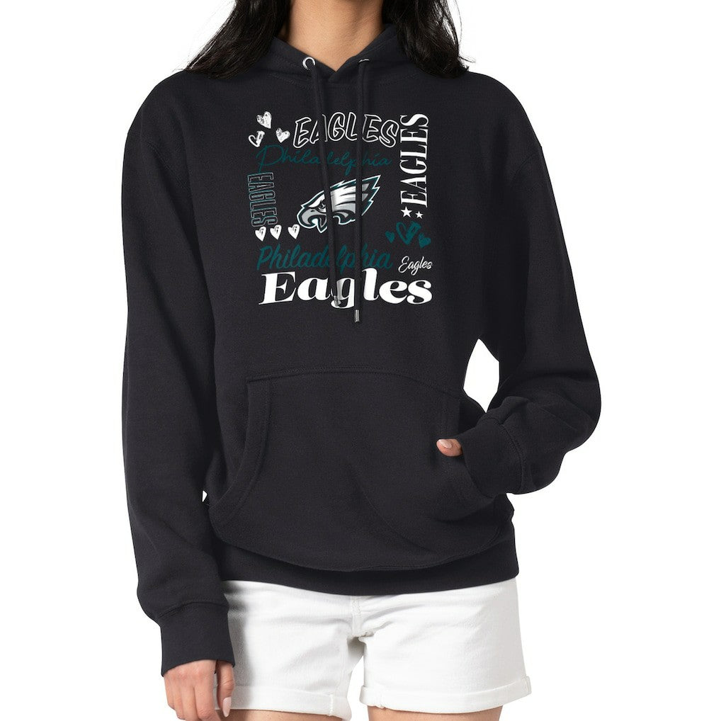 Philadelphia Eagles G-III 4Her by Carl Banks Women's Collage Graphic Fleece Pullover Hoodie Black | NFL