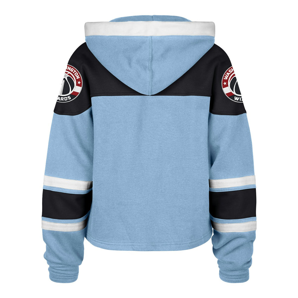 Washington Wizards '47 Women's 2024/25 City Edition Superior Cropped Lace-Up Pullover Hoodie Light Blue - NBA