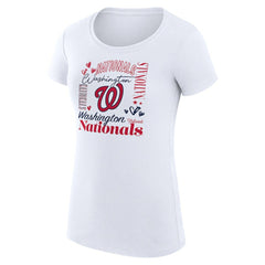 Washington Nationals G-III 4Her by Carl Banks Women's Super-Slim Fit Lightweight Collage Team Graphic Crew Neck T-Shirt - MLB