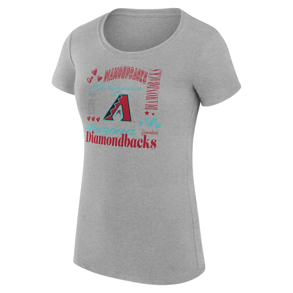 Arizona Diamondbacks G-III 4Her by Carl Banks Women's Super-Slim Fit Lightweight Collage Team Graphic Crew Neck T-Shirt - MLB
