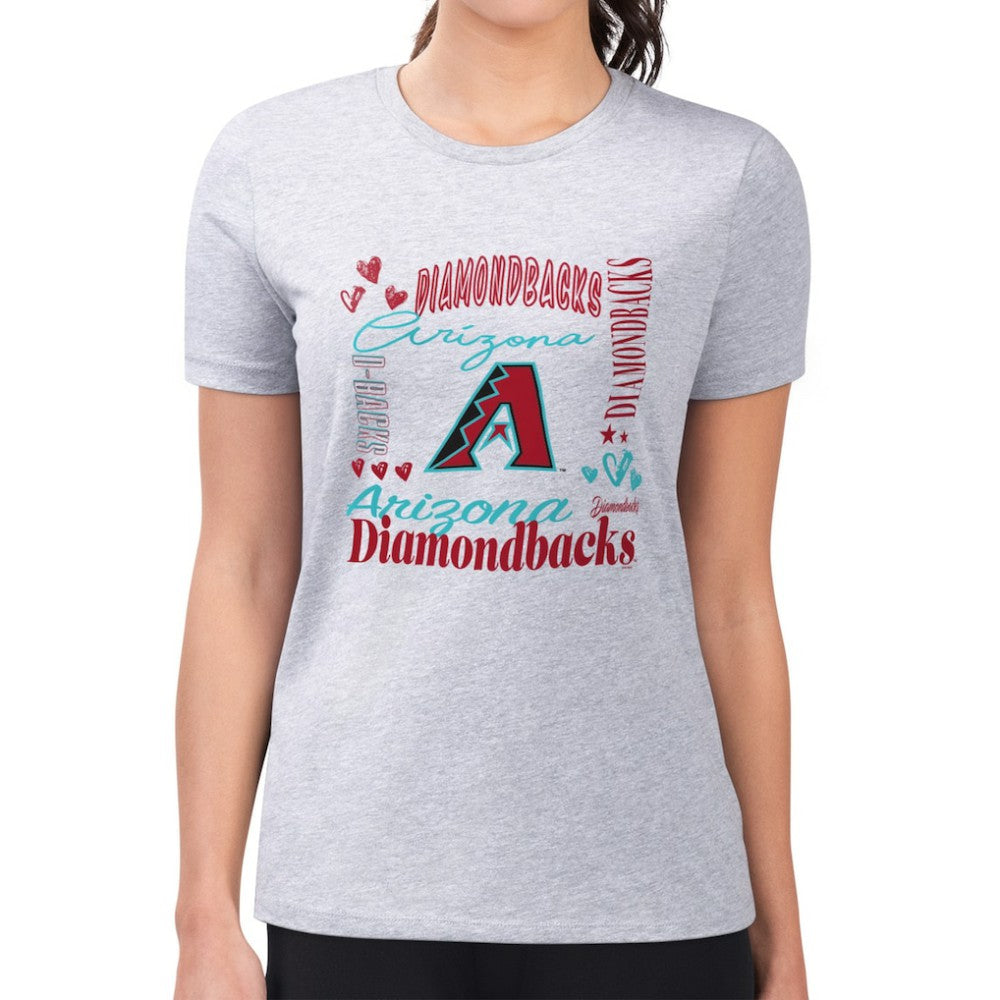 Arizona Diamondbacks G-III 4Her by Carl Banks Women's Super-Slim Fit Lightweight Collage Team Graphic Crew Neck T-Shirt - MLB