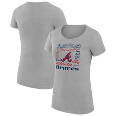 Atlanta Braves G-III 4Her by Carl Banks Women's Super-Slim Fit Lightweight Collage Team Graphic Crew Neck T-Shirt - MLB