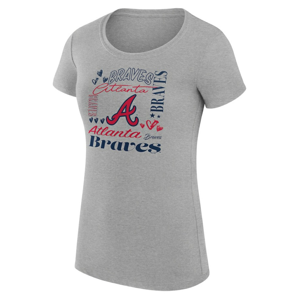 Atlanta Braves G-III 4Her by Carl Banks Women's Super-Slim Fit Lightweight Collage Team Graphic Crew Neck T-Shirt - MLB