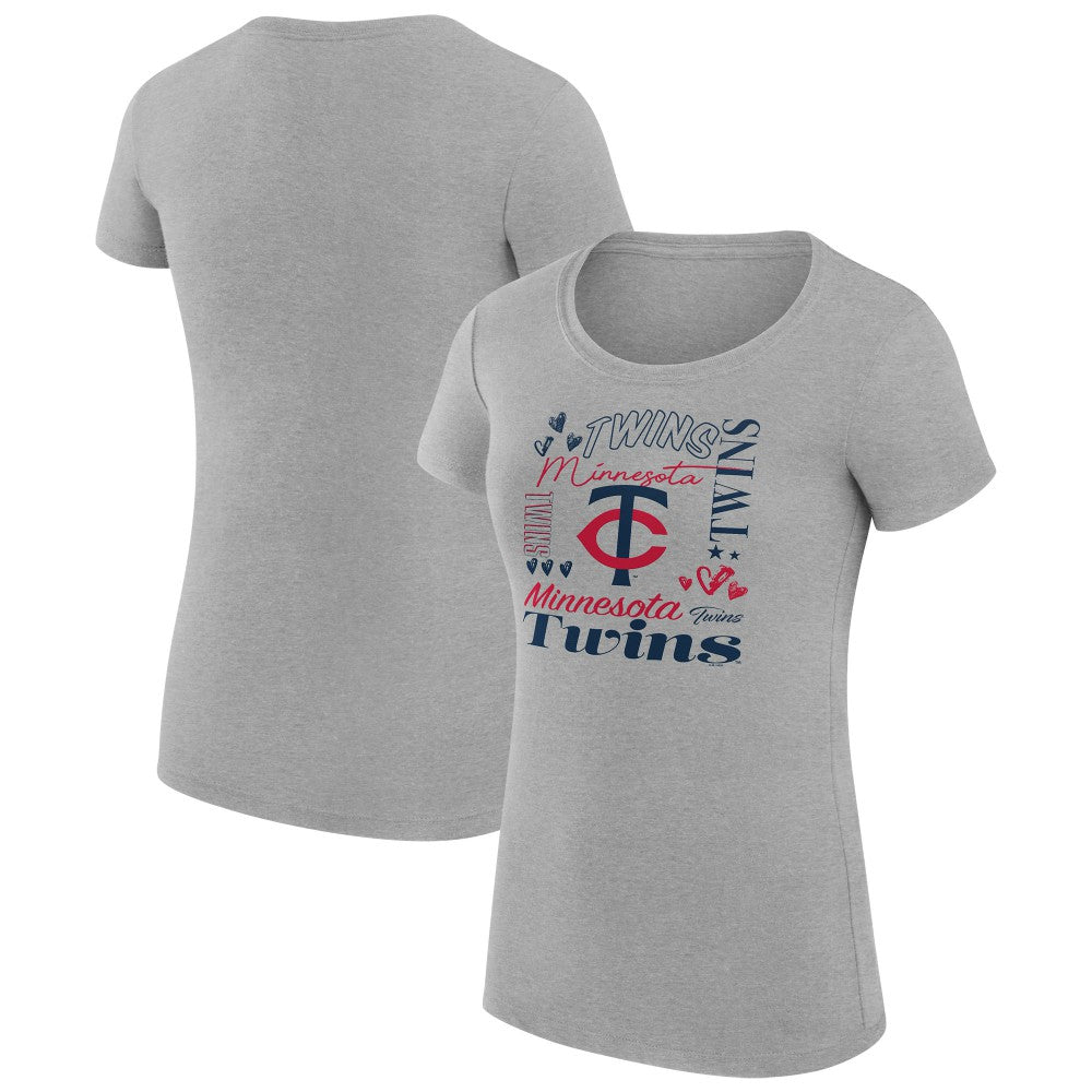 Minnesota Twins G-III 4Her by Carl Banks Women's Super-Slim Fit Lightweight Collage Team Graphic Crew Neck T-Shirt - MLB