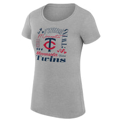 Minnesota Twins G-III 4Her by Carl Banks Women's Super-Slim Fit Lightweight Collage Team Graphic Crew Neck T-Shirt - MLB