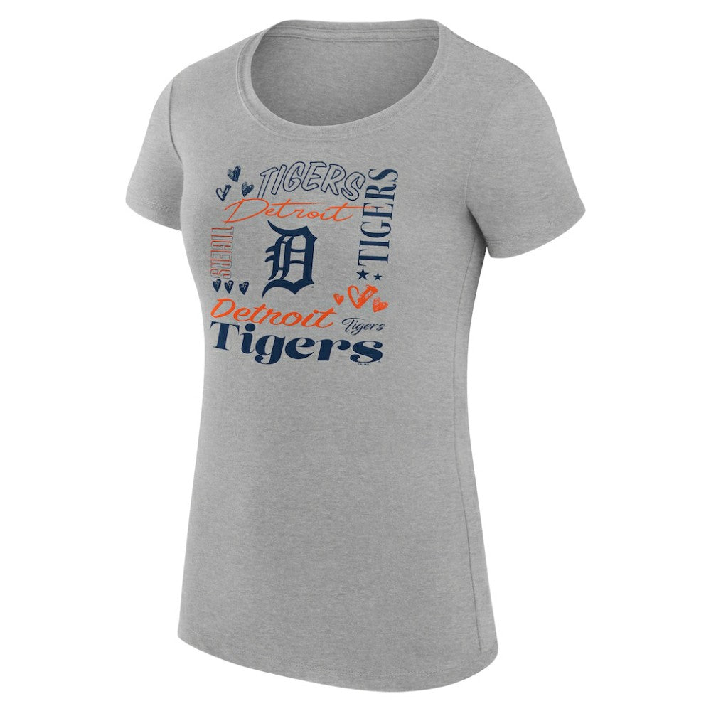 Detroit Tigers G-III 4Her by Carl Banks Women's Super-Slim Fit Lightweight Collage Team Graphic Crew Neck T-Shirt - MLB