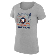 Houston Astros G-III 4Her by Carl Banks Women's Super-Slim Fit Lightweight Collage Team Graphic Crew Neck T-Shirt - MLB