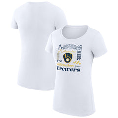 Milwaukee Brewers G-III 4Her by Carl Banks Women's Super-Slim Fit Lightweight Collage Team Graphic Crew Neck T-Shirt - MLB