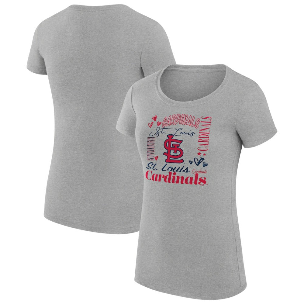 St. Louis Cardinals G-III 4Her by Carl Banks Women's Super-Slim Fit Lightweight Collage Team Graphic Crew Neck T-Shirt - MLB