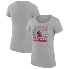 St. Louis Cardinals G-III 4Her by Carl Banks Women's Super-Slim Fit Lightweight Collage Team Graphic Crew Neck T-Shirt - MLB