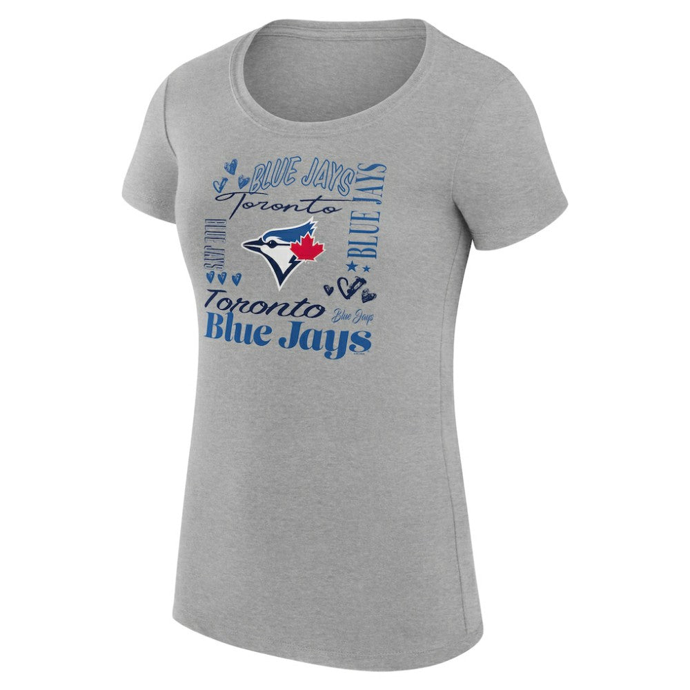 Toronto Blue Jays G-III 4Her by Carl Banks Women's Super-Slim Fit Lightweight Collage Team Graphic Crew Neck T-Shirt - MLB