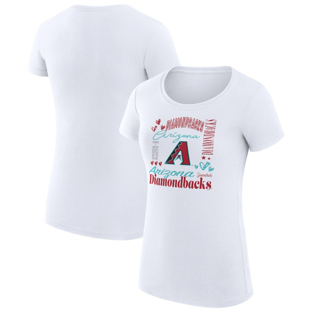 Arizona Diamondbacks G-III 4Her by Carl Banks Women's Super-Slim Fit Lightweight Collage Team Graphic Crew Neck T-Shirt - MLB