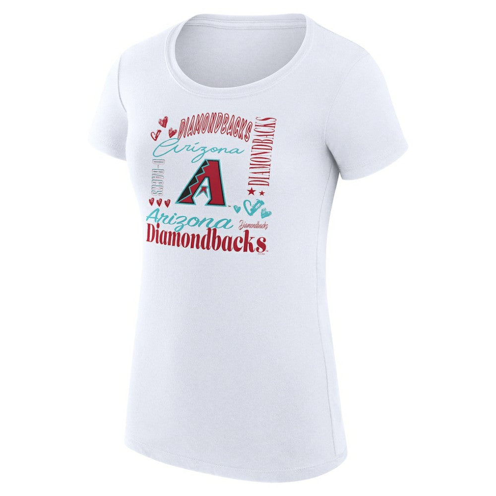 Arizona Diamondbacks G-III 4Her by Carl Banks Women's Super-Slim Fit Lightweight Collage Team Graphic Crew Neck T-Shirt - MLB
