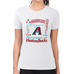 Arizona Diamondbacks G-III 4Her by Carl Banks Women's Super-Slim Fit Lightweight Collage Team Graphic Crew Neck T-Shirt - MLB