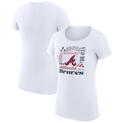 Atlanta Braves G-III 4Her by Carl Banks Women's Super-Slim Fit Lightweight Collage Team Graphic Crew Neck T-Shirt - MLB