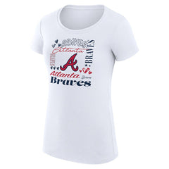 Atlanta Braves G-III 4Her by Carl Banks Women's Super-Slim Fit Lightweight Collage Team Graphic Crew Neck T-Shirt - MLB