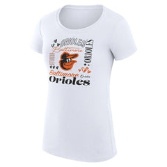 Baltimore Orioles G-III 4Her by Carl Banks Women's Super-Slim Fit Lightweight Collage Team Graphic Crew Neck T-Shirt - MLB