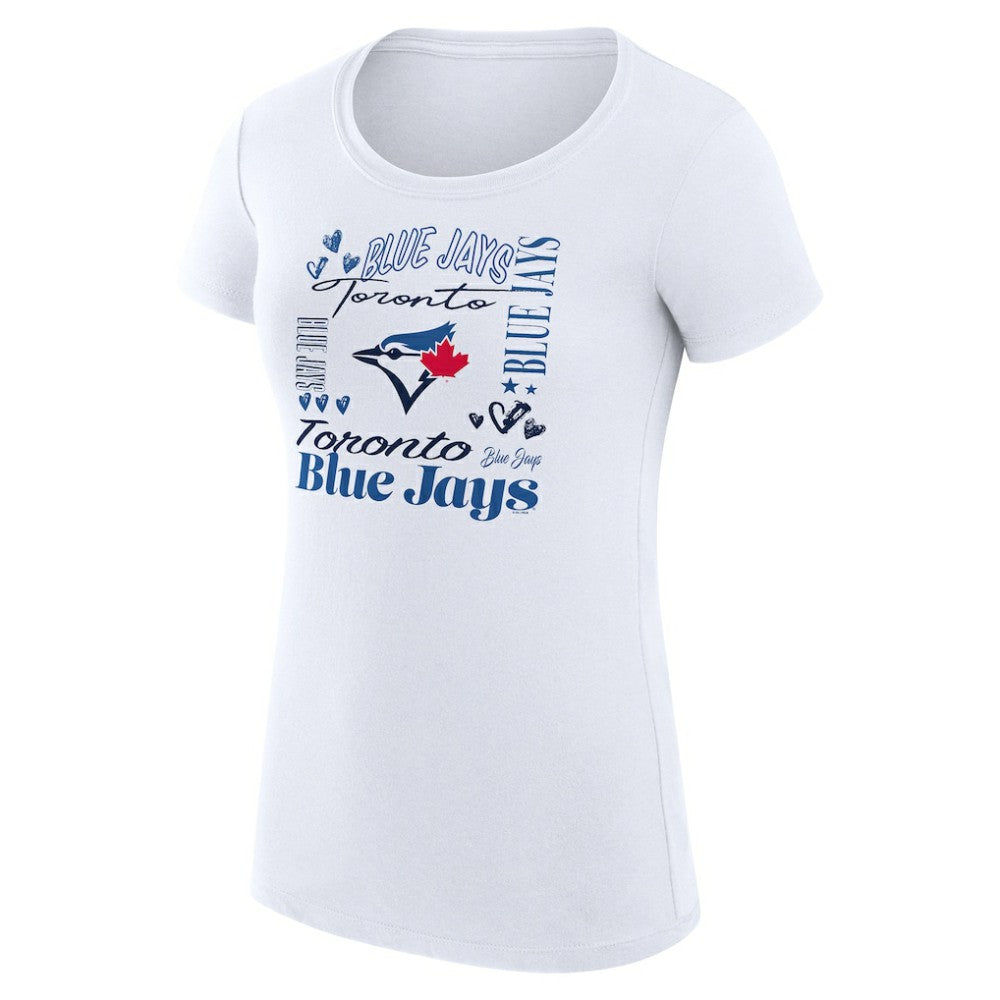 Toronto Blue Jays G-III 4Her by Carl Banks Women's Super-Slim Fit Lightweight Collage Team Graphic Crew Neck T-Shirt - MLB