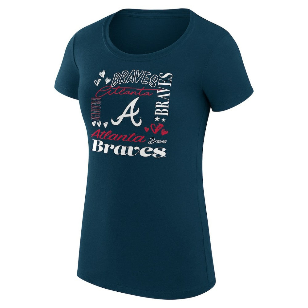 Atlanta Braves G-III 4Her by Carl Banks Women's Super-Slim Fit Lightweight Collage Team Graphic Crew Neck T-Shirt - MLB