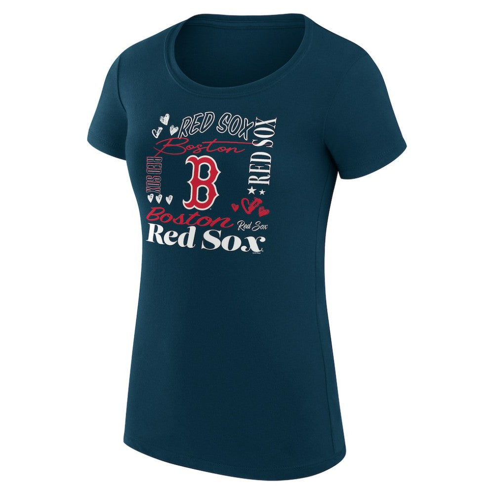 Boston Red Sox G-III 4Her by Carl Banks Women's Super-Slim Fit Lightweight Collage Team Graphic Crew Neck T-Shirt - MLB