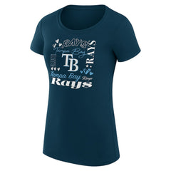 Tampa Bay Rays G-III 4Her by Carl Banks Women's Super-Slim Fit Lightweight Collage Team Graphic Crew Neck T-Shirt - MLB