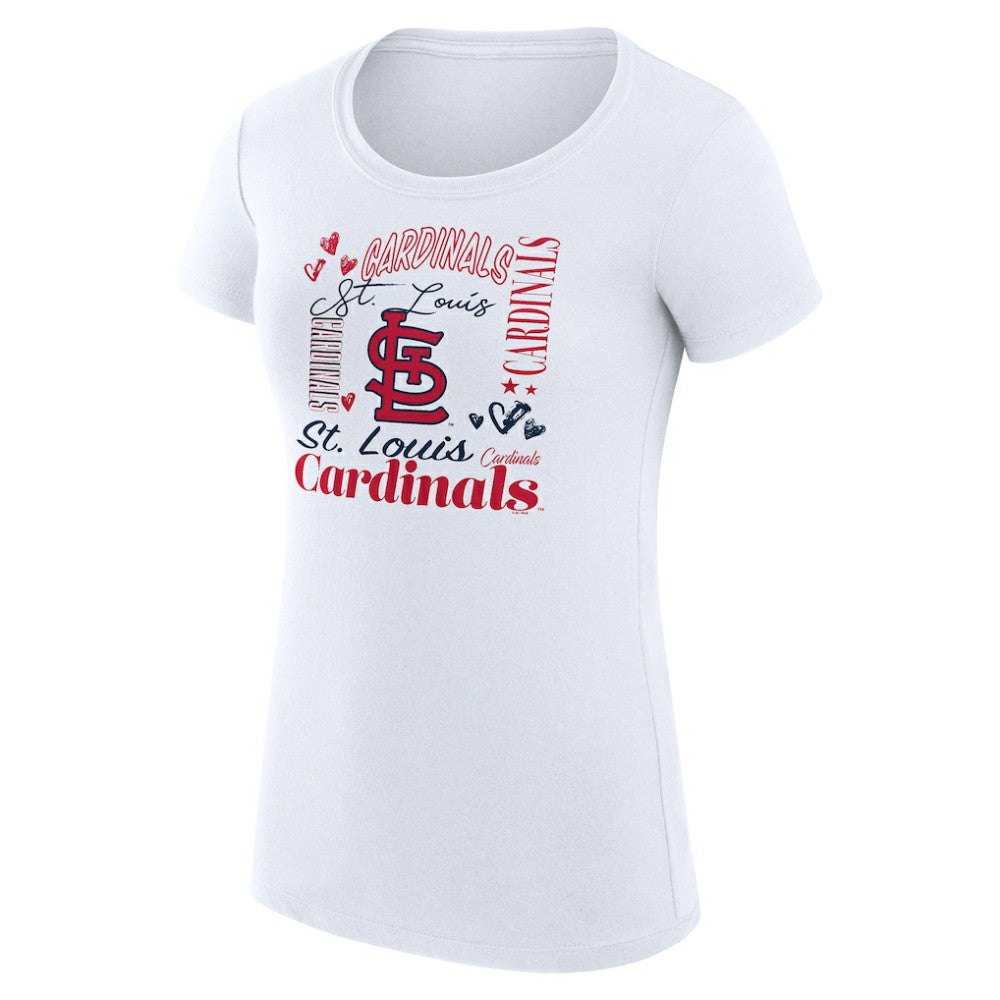 St. Louis Cardinals G-III 4Her by Carl Banks Women's Super-Slim Fit Lightweight Collage Team Graphic Crew Neck T-Shirt - MLB